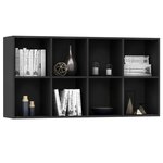 Vidaxl bibliothèque/buffet noir 66x30x130 cm bois d'ingénierie
