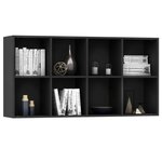 vidaXL Bibliothèque/Buffet Noir 66x30x130 cm Bois d'ingénierie