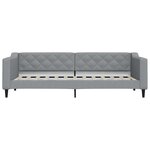 vidaXL Lit de jour avec gigogne et tiroirs gris clair 80x200 cm tissu