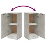 vidaXL Buffets 2 Pièces Gris béton 30x30x70 cm Bois d'ingénierie