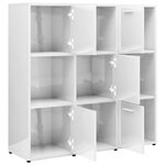vidaXL Bibliothèque Blanc brillant 90x30x90 cm Bois d’ingénierie