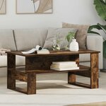 vidaXL Table basse Chêne fumé 90 x 50 x 40 cm Bois d'ingénierie