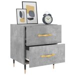 vidaXL Tables de chevet 2Pièces gris béton 40x35x47 5cm bois d’ingénierie