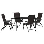 vidaXL Ensemble de repas de jardin 5 pièces en poly rattan noir