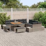 vidaXL Ensemble de canapé de jardin 13 Pièces Gris clair et gris foncé