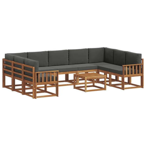 vidaXL Ensemble de canapés d'extérieur 10 Pièces Naturel et Anthracite