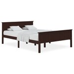 vidaXL Cadre de lit Marron foncé Bois de pin massif 160x200 cm