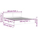 vidaXL Cadre de lit avec tête de lit et LED sonoma gris 180x200 cm