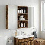 vidaXL Armoire murale de salle de bain Chêne Fumé 30 x 10 x 50 cm