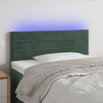 vidaXL Tête de lit à LED Vert foncé 100x5x78/88 cm Velours