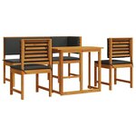 vidaXL Ensemble bistro de jardin 4 Pièces Marron Bois d'acacia massif