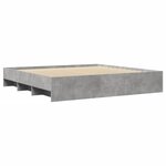 vidaXL Cadre de lit sans matelas gris béton 180x200 cm bois ingénierie