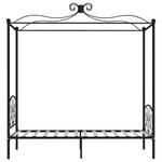 vidaXL Cadre de lit à baldaquin sans matelas noir métal 90x200 cm
