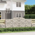 vidaXL Paniers à gabions arqués 8 Pièces 300x30x120/140 cm fer galvanisé