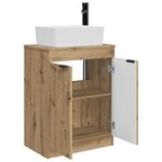 vidaXL Meuble de salle de bain avec évier Chêne artisanal