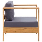 vidaXL Chaise de jardin avec coussin Gris foncé Bois d'acacia solide