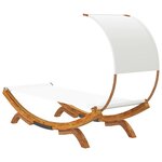 vidaXL Lit repos avec auvent 100x200x126 cm Bois courbé massif Crème