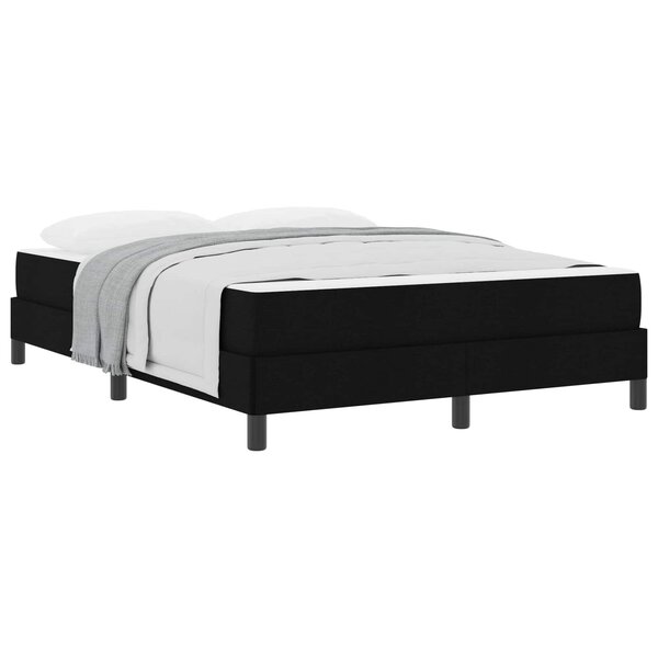 vidaXL Lit à ressorts avec matelas Noir 160 x 200 cm tissu