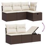 vidaXL Salon de jardin avec coussins 6 Pièces marron résine tressée