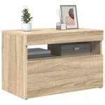 vidaXL Meuble TV avec lumières LED chêne sonoma 60x35x40 cm