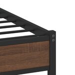 vidaXL Cadre de lit en métal avec tête de lit chêne marron 140x200 cm
