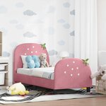 vidaXL Cadre de lit pour tout-petit avec tête de lit Rose 70 x 140 cm