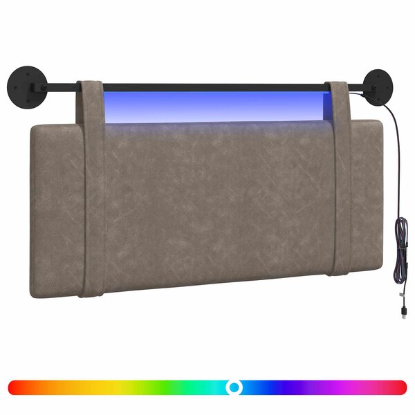 vidaXL Tête de lit suspendue Gris PU antique
