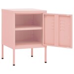 vidaXL Tables de chevet 2 Pièces Rose 35x35x51 cm Acier