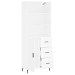 vidaXL Buffet haut Blanc 69 5x34x180 cm Bois d'ingénierie