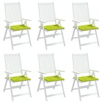 vidaXL Coussins de chaise de jardin lot de 6 vert vif 50x50x4 cm