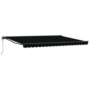 vidaXL Auvent Rétractable Noir 450x300 cm tissu