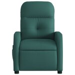 vidaXL Fauteuil inclinable de massage vert foncé tissu