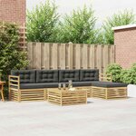 vidaXL Ensemble de canapés d'extérieur 6 Pièces Blanc et anthracite