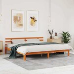 vidaXL Cadre de lit Marron cire 200 x 200 cm Bois massif en pin