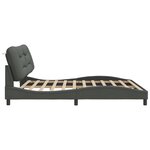 vidaXL Cadre de lit avec LED sans matelas gris foncé 200x200 cm tissu