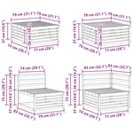 vidaXL Ensemble de canapés d'extérieur 7 Pièces Naturel