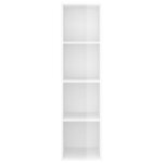 vidaXL Meuble TV mural Blanc brillant 37x37x142 5 cm Bois d’ingénierie