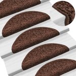 vidaXL Tapis d'escalier 10 Pièces 56x17x3 cm Marron