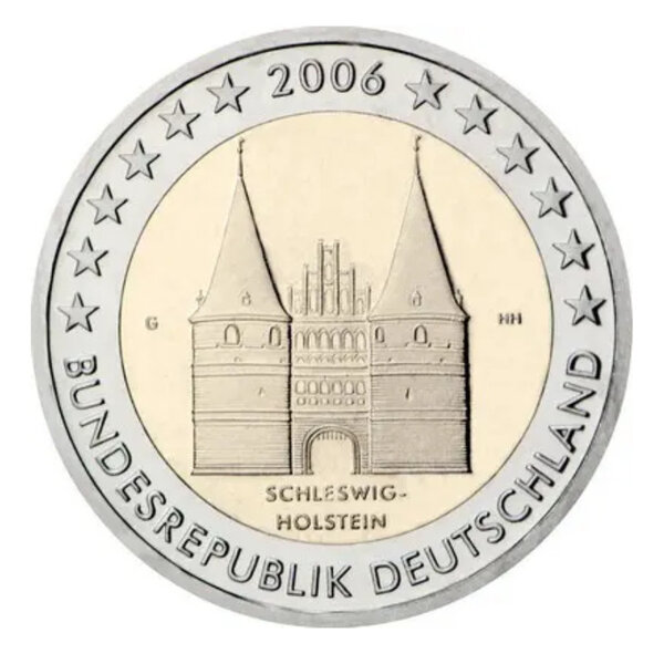 2 euros commémoratives Allemagne 2006 - Porte de Holstein  les 5 ateliers.