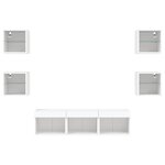 vidaXL Unités murales TV avec LED 7 Pièces blanc bois d'ingénierie