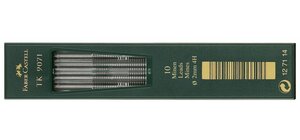 Boite de 10 mines TK 9071  noir foncé  dureté: 4H FABER-CASTELL