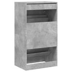 vidaXL Armoire à chaussures 2 tiroirs rabattables gris béton