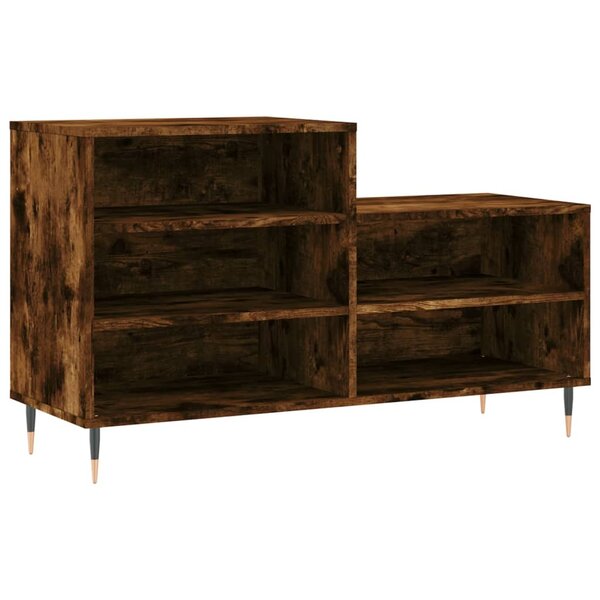 vidaXL Armoire à chaussures Chêne fumé 102x36x60 cm Bois d'ingénierie