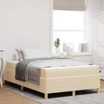 vidaXL Lit à ressorts avec matelas Crème et Blanc 120 x 200 cm tissu