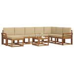 vidaXL Ensemble de canapés d'extérieur 9 Pièces Naturel et Beige