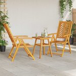 vidaXL Ensemble bistro de jardin 3 Pièces Marron Bois d'acacia massif