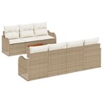 vidaXL Ensemble de canapé de jardin 8 Pièces Beige Poly rotin