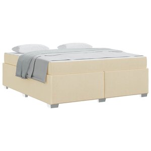 vidaXL Cadre de lit avec matelas Crème 180 x 200 cm tissu