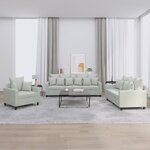 vidaXL Ensemble de canapés 3 Pièces avec coussins Gris clair Velours