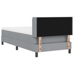 Lit à ressorts vidaXL avec matelas gris clair 90x190 cm tissu
